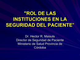'ROL DE LAS INSTITUCIONES EN LA SEGURIDAD DEL …