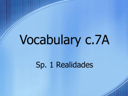 Vocabulary c.7A