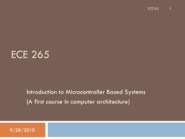 Lecture 1 - Introduction to Microcontroller Systems