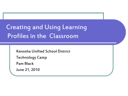Creating and using learning profiles in the classroom