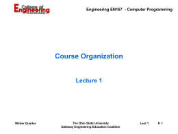 Course Overview and Organization