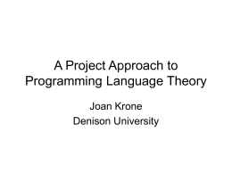 Programming Language Theory - Personal Pages