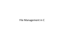 File Management in C