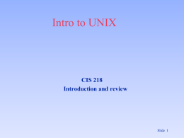 Unix class template - Oakton Community College