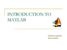 INTRODUCTION TO MATLAB