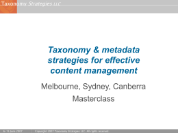 Taxonomy & metadata strategies for effective content