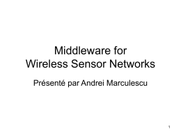 Middleware for Sensor Networks