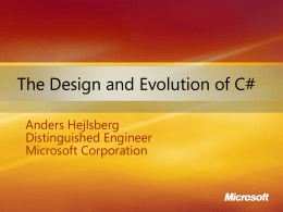 Design and Evolution of C#