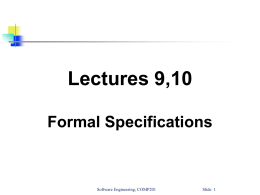 Formal Specification - University of Liverpool