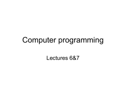 Computer programming - Politehnica University of Timișoara