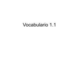 Vocabulario 1.1