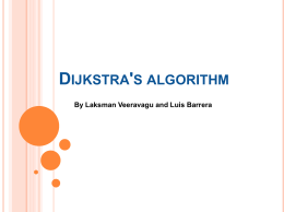 Dijkstra's Algorithm - Department of Computer Sciences