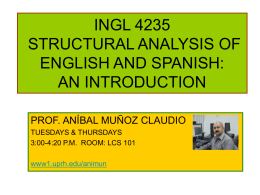 INGL 3245 STRUCTURAL ANALYSIS OF ENGLISH AND …