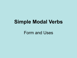 Simple Modal Verbs