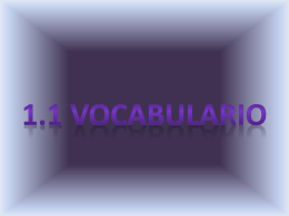 1.1 Vocabulario