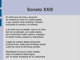 Soneto XXIII - SchoolWorld an Edline Solution