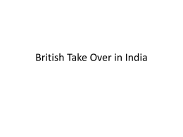 British Take Over in India
