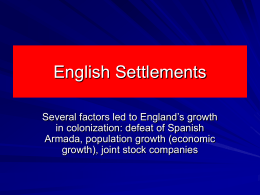 English Settlements