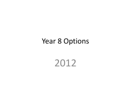 Year 8 options - Kingdown School