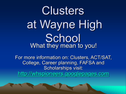 Clusters at Wayne High School - West Virginia Department
