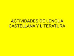 ACTIVIDADES DE LENGUA CASTELLANA Y LITERATURA