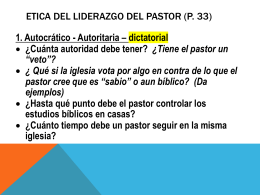 ETICA del liderazgo del pastor (p. 33)