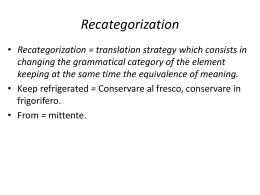 Recategorization - Roma Tre University