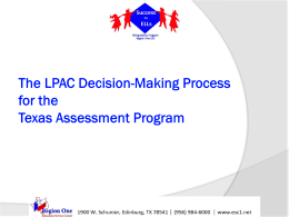 Training on the LPAC Decision