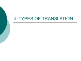 4. TYPES OF TRANSLATION