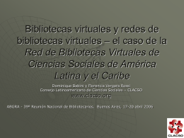 Diapositiva 1 - CLACSO - Red de Bibliotecas Virtuales