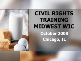 CIVIL RIGHTS TRAINING FOR CHICAGO WIC