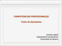 Toma de decisiones - Portada. Universidad de Navarra