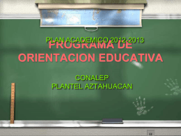 PROGRAMA DE ORIENTACION EDUCATIVA