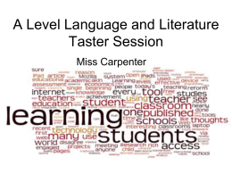 A Level Language and Literature Taster Session