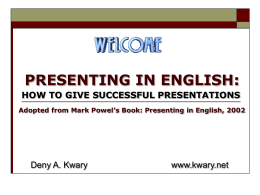 PRESENTING IN ENGLISH: