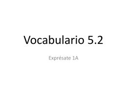Vocabulario 5.2
