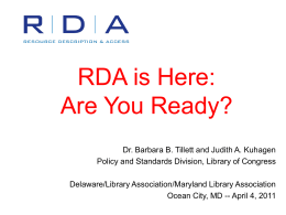 What Do You Need to Know? - rda-jsc