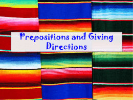 Prepositions and Giving Directions