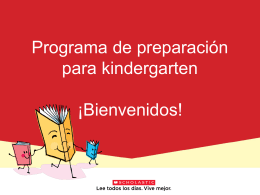Kindergarten Readiness Workshop WELCOME!