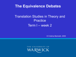 Title slide - University of Warwick
