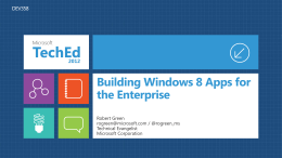 Building Windows 8 Apps for the Enterprise