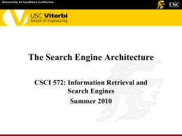 CSCI 572: Information Retrieval and Search Engines
