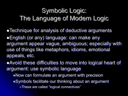 Symbolic Logic: The Language of Modern Logic