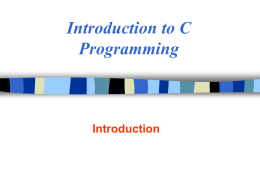 Intro to C programing - Design and Analysis of Algorithms
