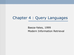 Chapter 4 : Query Languages