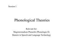Phonological Theories - uni