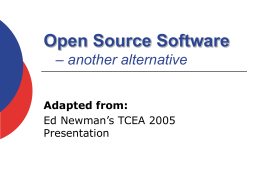 Look at Free Open Source Software