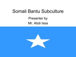 Somali Bantu Subculture
