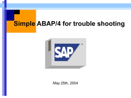 Simple ABAP/4 for Non