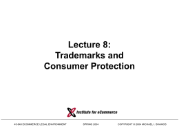 Trademarks and Consumer Protection 2004